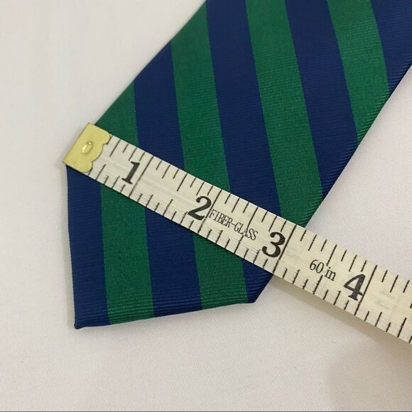 Club Room Men’s Green and Blue Striped Tie - Picture 2 of 4